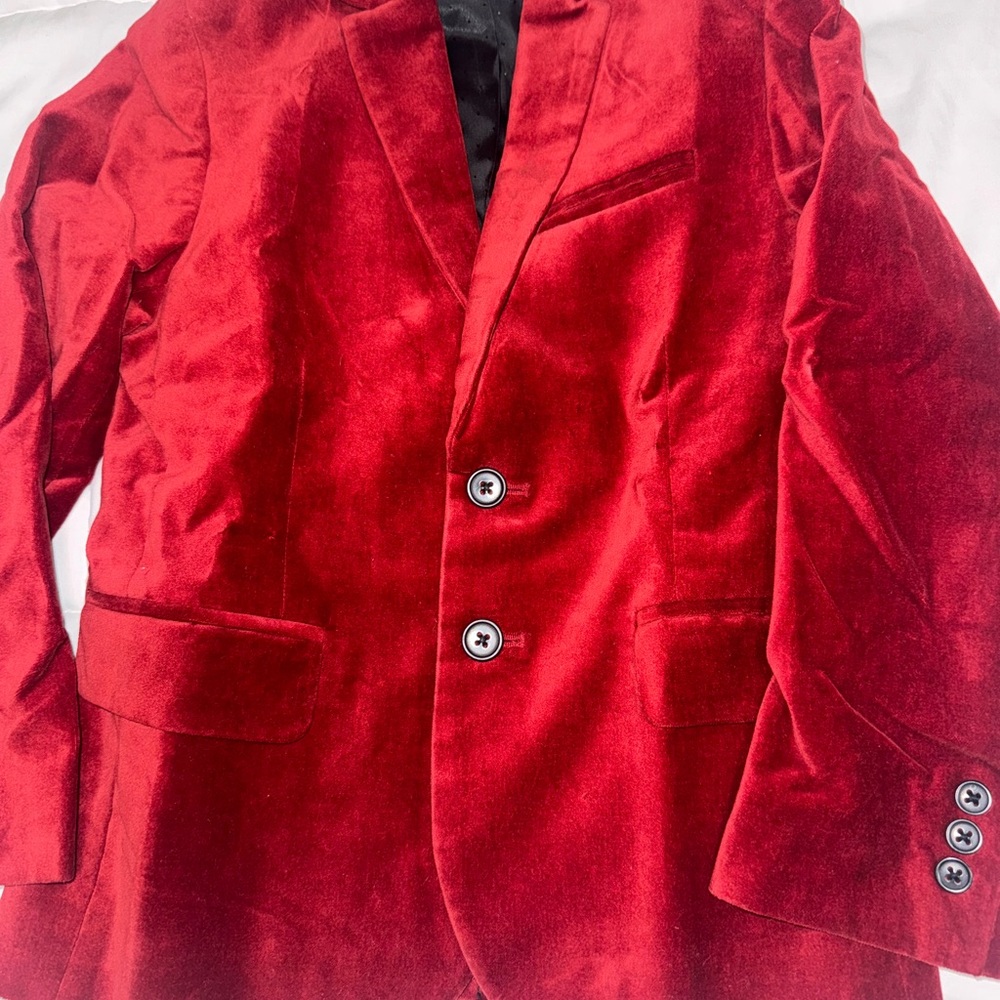 Elegant Red Velvet kids Blazer